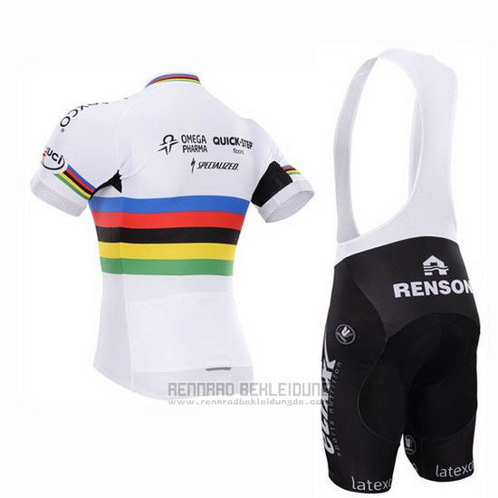 2016 Fahrradbekleidung UCI Weltmeister Lider Quick Step Wei Trikot Kurzarm und Tragerhose - zum Schließen ins Bild klicken